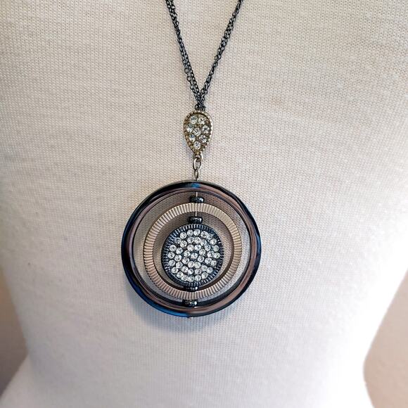 Chico's Circular Rings Pendant Necklace - Picture 3 of 7
